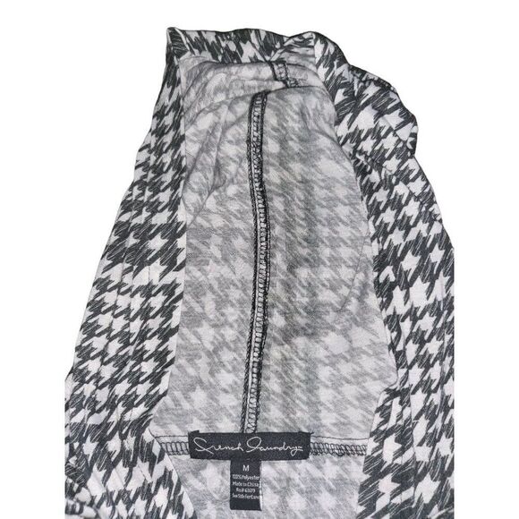 French Laundry Hooded Button Down Shirt Sz M Geometric Black And White - Picture 6 of 6